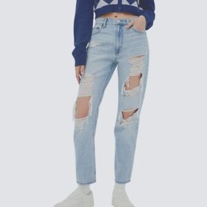Aeropostale Womens Blue High Rise Mom Jeans Size 10